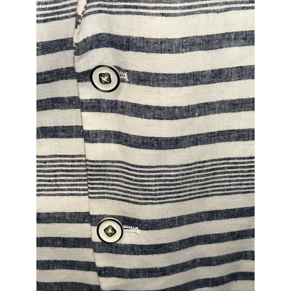 Paisley & Gray Mens 46R Blazer Sport Coat Striped Linen Slim Fit W Pocket Square